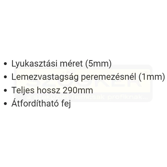 YATO 21582 BÁDOGOS FOGÓ PEREMEZŐ ÉS LYUKASZTÓ