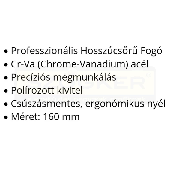 YATO 2016 TELEFONFOGÓ EGYENES 160mm RÁDIÓSFOGÓ