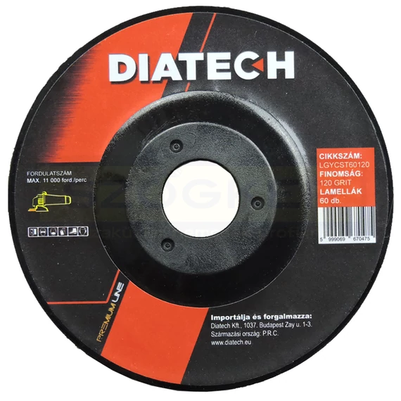 DIATECH LGYCST60120 CSISZOLÓTÁRCSA D115*22.2 GYÉMÁNTSZEMCSÉS 60 LAMELLA
