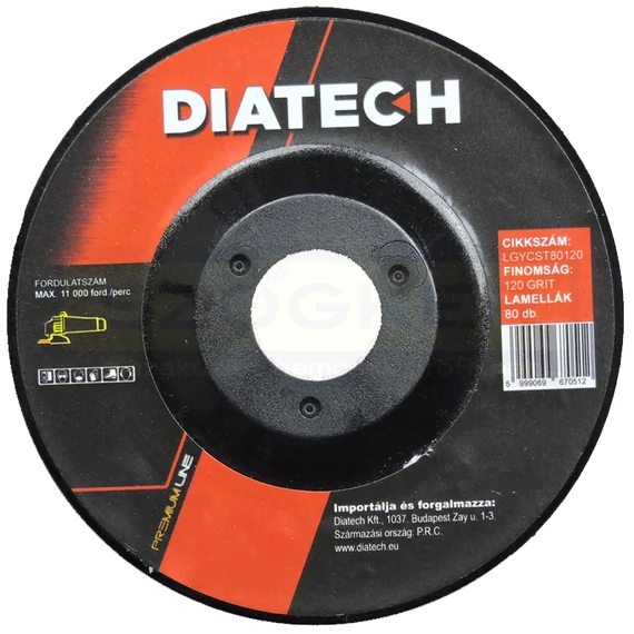 DIATECH LGYCST80120 CSISZOLÓTÁRCSA D115*22.2 GYÉMÁNTSZEMCSÉS 80 LAMELLA