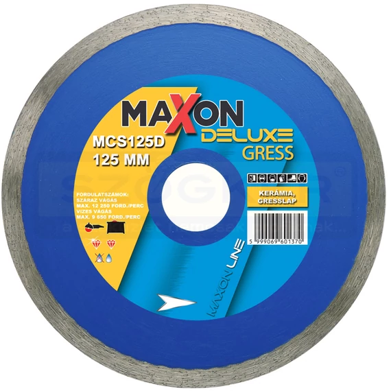 DIATECH MCS125D VÁGÓKORONG CSEMPE D125*22.2 MAXON DELUXE GYÉMÁNTSZEMCSÉS