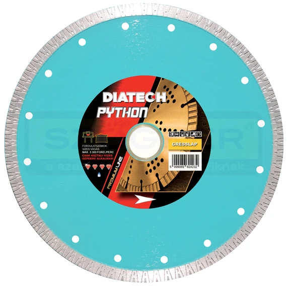 DIATECH PT200 VÁGÓKORONG TURBO D200*10/25.4 PYTHON GYÉMÁNTSZEMCSÉS