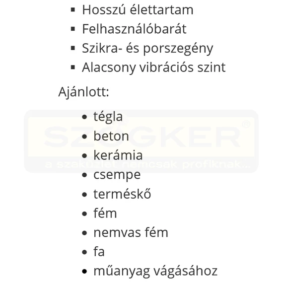 GYÉMÁNTSZEM. VÁGÓKORONG D125 MULTI ( N°18) IMPORT