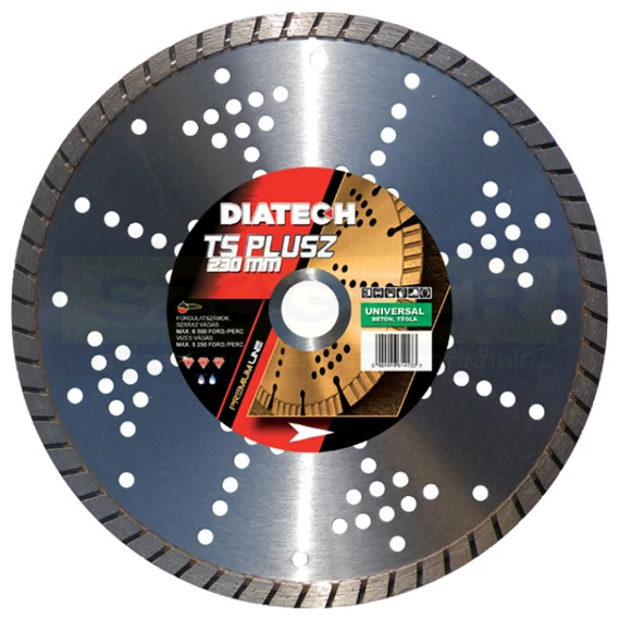 DIATECH TS230P VÁGÓKORONG TURBO D230*22,2 TS PLUSZ GYÉMÁNTSZEMCSÉS