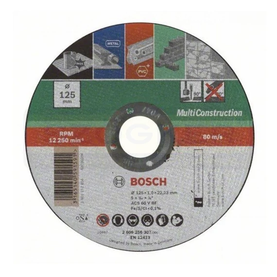 BOSCH 2609256307 VÁGÓKORONG KŐHÖZ D125*1.0 22LYUK ACS60V T41 LAPOS