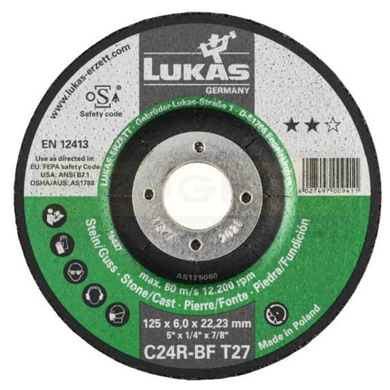 TISZTÍTÓKORONG KŐHÖZ D125*6.0C 22LYUK C24R BF T27 LUKAS UTOLSÓ DARAB