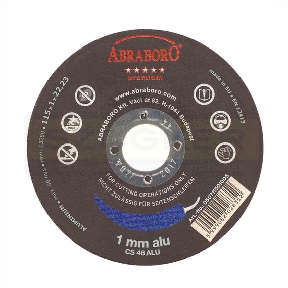 VÁGÓKORONG ALUHOZ D125*1.0ALU CHILI 22LYUK IMPORT