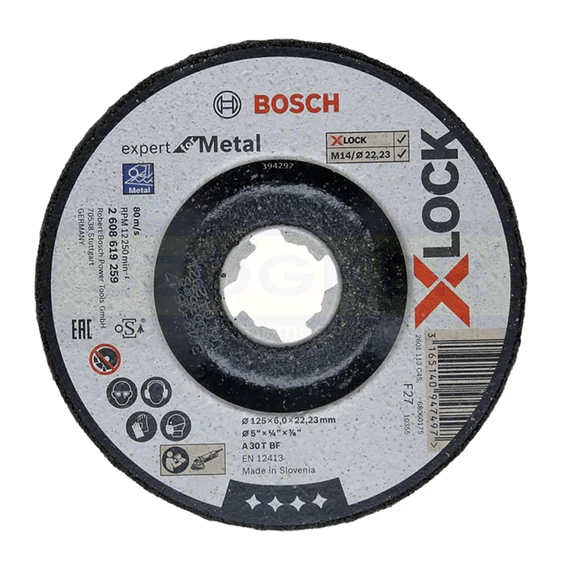 BOSCH 2608619259 TISZTÍTÓKORONG FÉMHEZ D125*6.0 XLOCK GYORSBEFOGÁS A30T BF