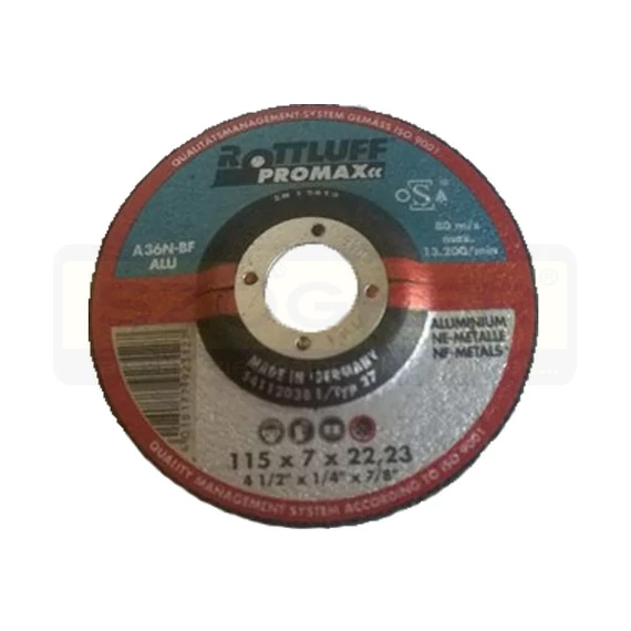 TISZTÍTÓKORONG ALU.D125*(6)7.0 22LYUK A36ALU TYROLIT-PROMAX
