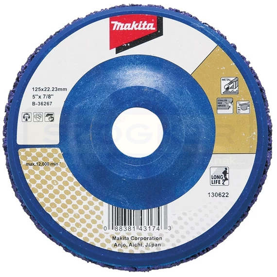 MAKITA B-36267 TISZTÍTÓTÁRCSA D125 LILA NYLON 22LYUK TISZTÍTÁSHOZ SAROKCSISZ