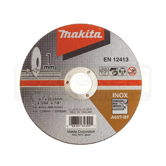 MAKITA B-12251 VÁGÓKORONG INOXHOZ D150*1.6Q 22LYUK A60T-BF T41 LAPOS