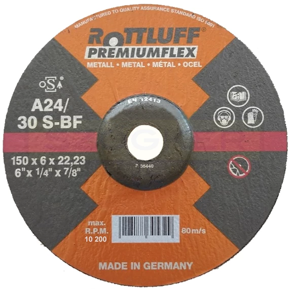 PREMIUMFLEX TISZTÍTÓKORONG ACÉLH. D150*6.0 22LYUK A24/30S UTOLSÓ DARABOK