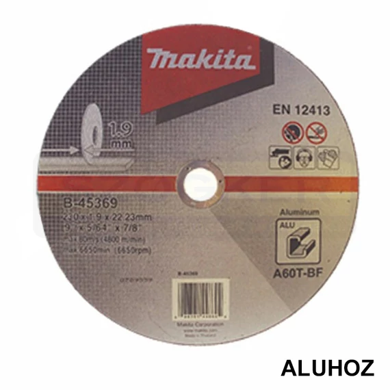 MAKITA B-45369 VÁGÓKORONG ALUHOZ D230*1.9 22LYUK A60T T41 LAPOS