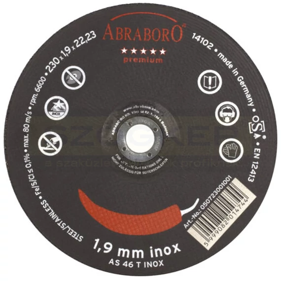 VÁGÓKORONG INOXHOZ D230*1.9Q CHILI 22LYUK AS46-BF T42 KÚPOS IMPORT