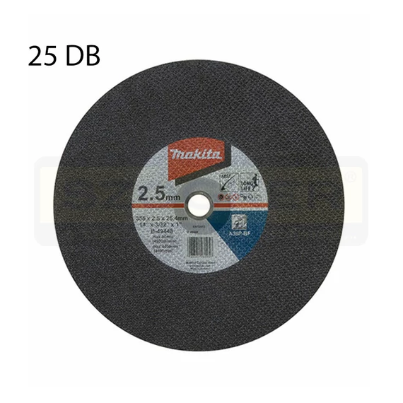 MAKITA B-49448-25 VÁGÓKORONG ACÉLHOZ D355*2,5A 25,4LYUK A36P T41 25DB/CSOMAG
