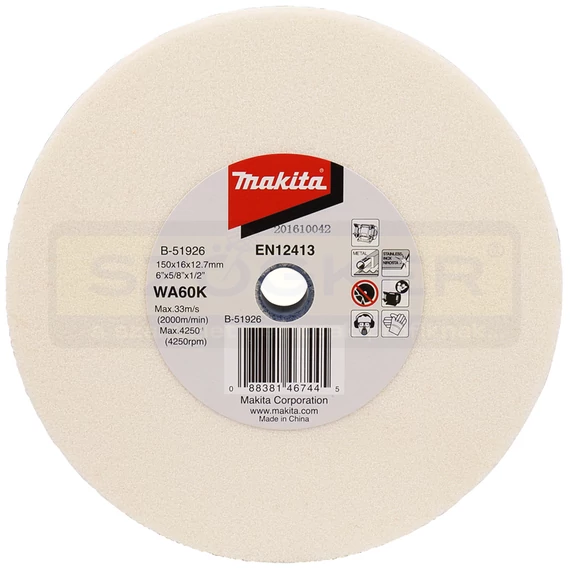 MAKITA B-51926 KÖSZÖRŰKORONG D150mm WA60 FEHÉR