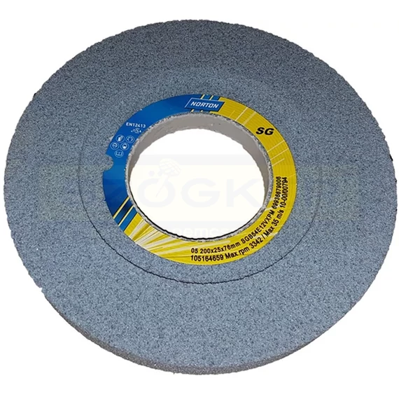KÖSZÖRŰKORONG D200*25*76lyuk SZÜRKE EGYOLDALON SÜLLYESZTETT NORTON SGB5499E12VXP EGYEDI