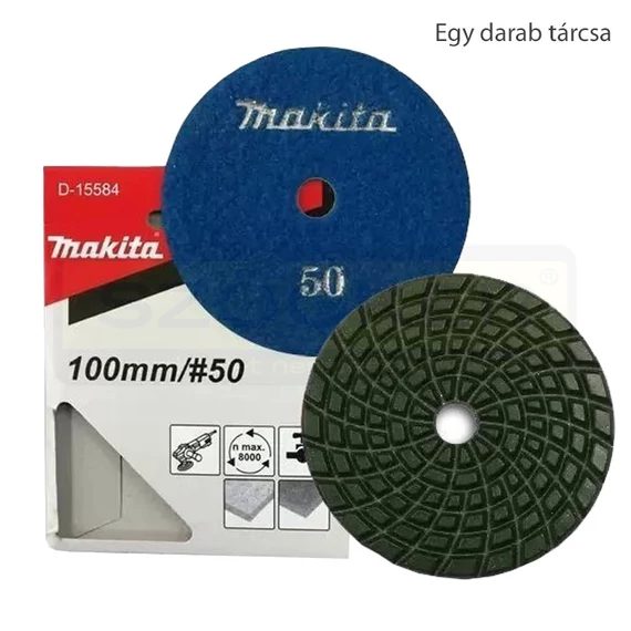 MAKITA D-15584 CSISZOLÓTÁRCSA D100*12 KÉK VIZES - SZEMCSE: 50