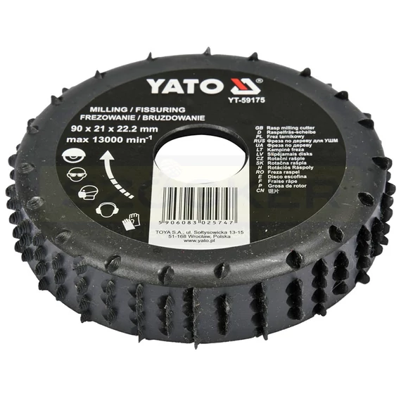 YATO 59175 CSISZOLÓTÁRCSA D90*22*21 FA, SEJTBETON, MŰANYAG, GIPSZ