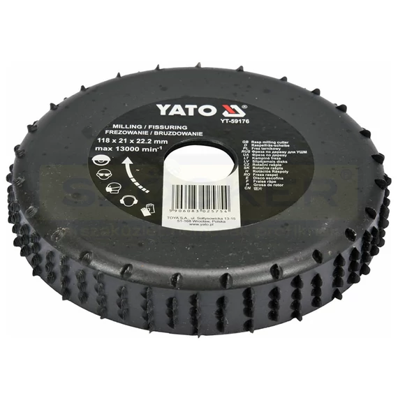 YATO 59176 CSISZOLÓTÁRCSA D118*22*21 FA, SEJTBETON, MŰANYAG, GIPSZ