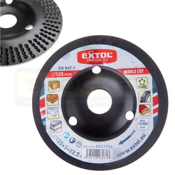 FAFORGÁCSOLÓ KORONG D125X22,2 RÁSPOLY TÁRCSA, FERDE EXTOL PREMIUM 8803706
