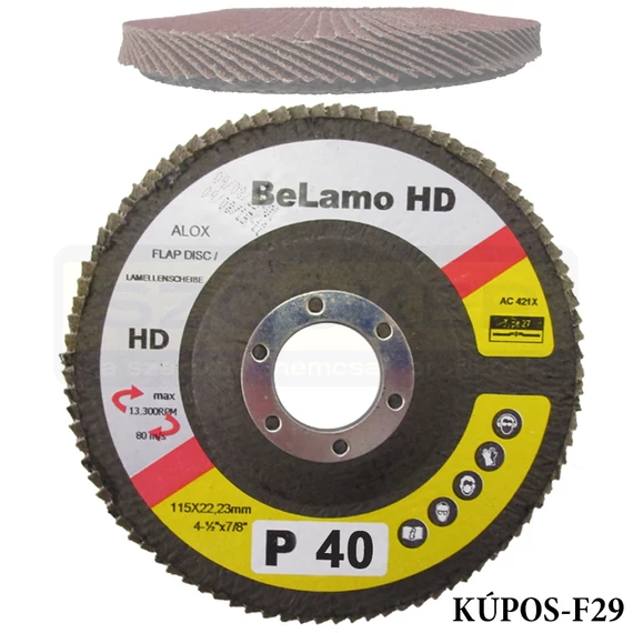 LAMELLÁS CSISZOLÓTÁRCSA LAPOS D180/A60 LAMOFLEX FÉM-FA F27 ROTTLUFF LA180607