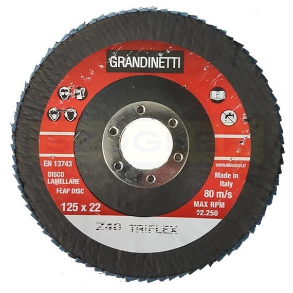 LAMELLÁS CSISZOLÓTÁRCSA LAPOS D125ZK 120 LAMOFLEX ACÉL F27 BELAMO LZK1251207G