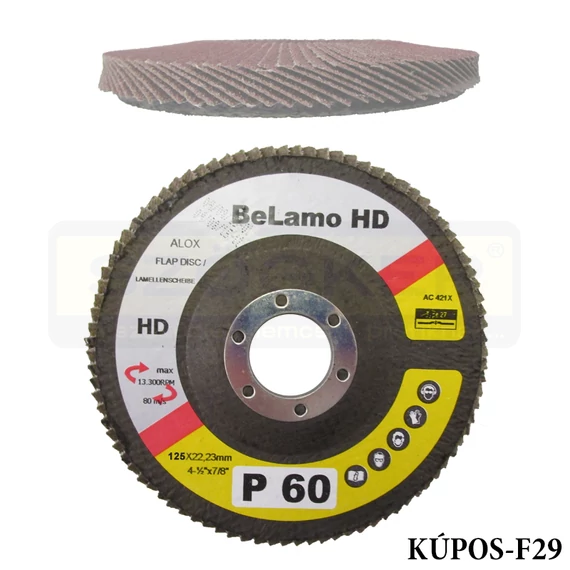 LAMELLÁS CSISZOLÓTÁRCSA KÚPOS D125/A60 LAMOFLEX FÉM-FA F29 BELAMO HD 125609
