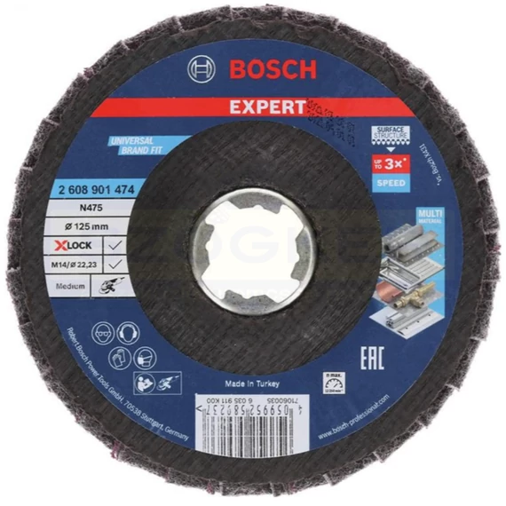 BOSCH 2608901474 LAMELLÁS CSISZOLÓTÁRCSA D125 XLOCK GYORSBEFOGÁS KÚPOS