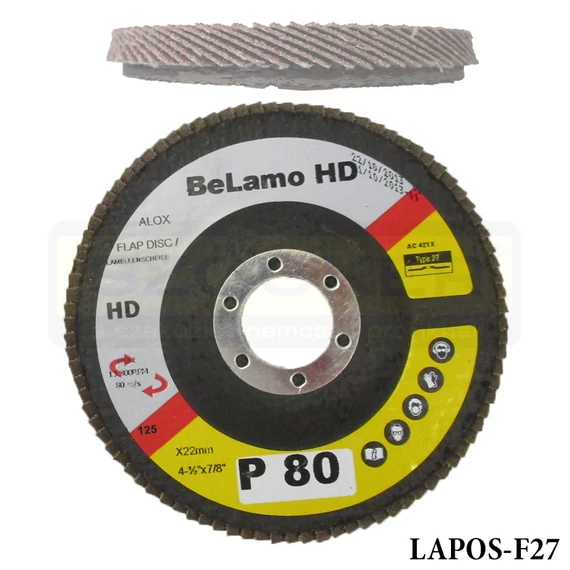 LAMELLÁS CSISZOLÓTÁRCSA LAPOS D125/A80 LAMOFLEX FÉM-FA F27 BELAMO HD LA125807