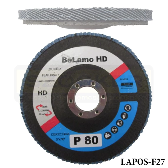 LAMELLÁS CSISZOLÓTÁRCSA LAPOS D125ZK80 LAMOFLEX INOX F27 BELAMO HD BLZKH125807