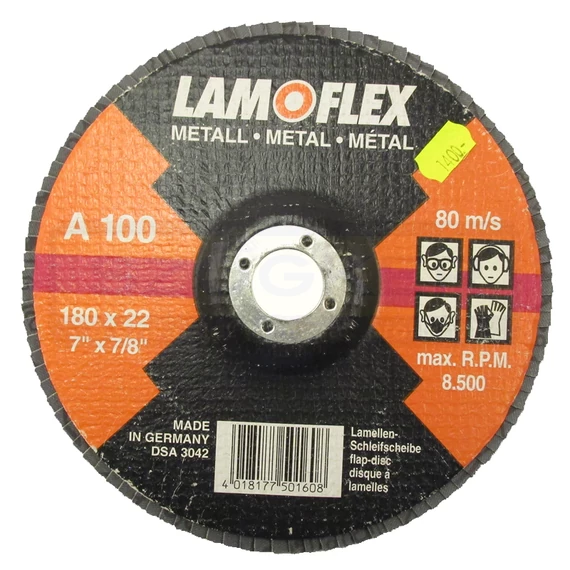 LAMELLÁS CSISZOLÓTÁRCSA LAPOS D180/A100 LAMOFLEX FÉM-FA F27 LAMOFLEX LA1801007