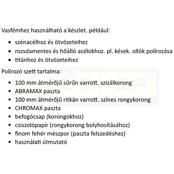 POLÍRSZETT VASFÉMEKHEZ NR 1. MINI PASZTA ÉS HOBBY KÉSZLET HECTOR 39010054