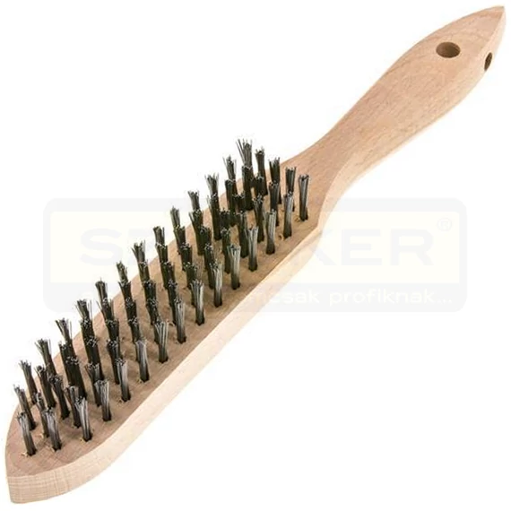 DRÓTKEFE KÉZI ÍVES FANYELŰ 5 SOROS 290/0.35 INOX LESSMANN 103.751