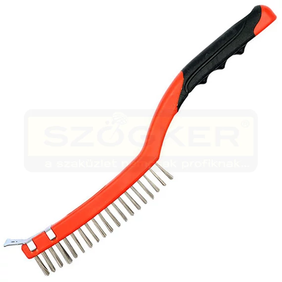 YATO 6336 DRÓTKEFE KÉZI 3 SOROS INOX KAPARÓVAL 340 MM
