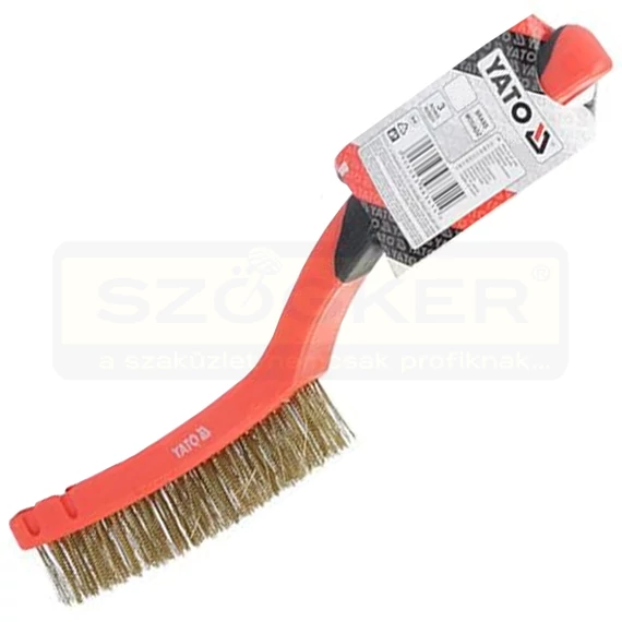 YATO 6345 DRÓTKEFE KÉZI 4 SOROS RÉZ  KAPARÓVAL 290 MM