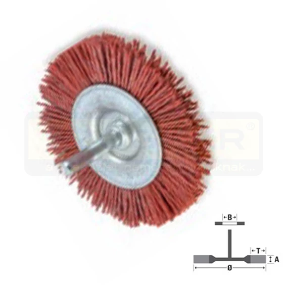 OSBORN 6004910802 KÖRKEFE D75/06CSAP NYLON-SIC PIROS (DURVA) GRITTYFLEX