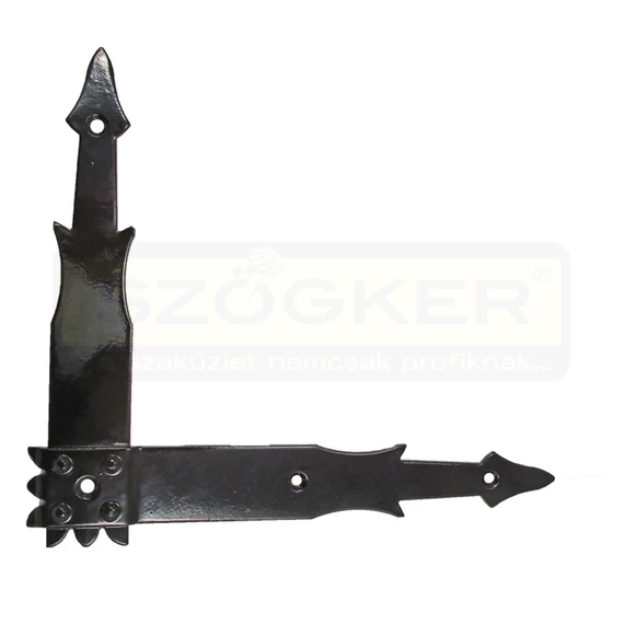 ZSALUGÁTER SZEGLETVAS BALOS DÍSZES FEKETE 250*220mm KAPRYS-MET