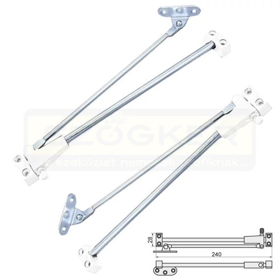 BÁRSZEKRÉNYOLLÓ FÉKEZŐS FEHÉR 240mm JOBBOS-BALOS/CSOMAG IMPORT 15623