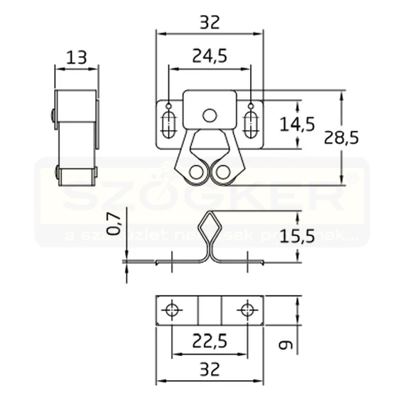 AMIG 12/1622 GÖRGÖS CSAPPANTYÚ 32*26mm SHG. BÚTORHOZ GUMIGÖRGŐ