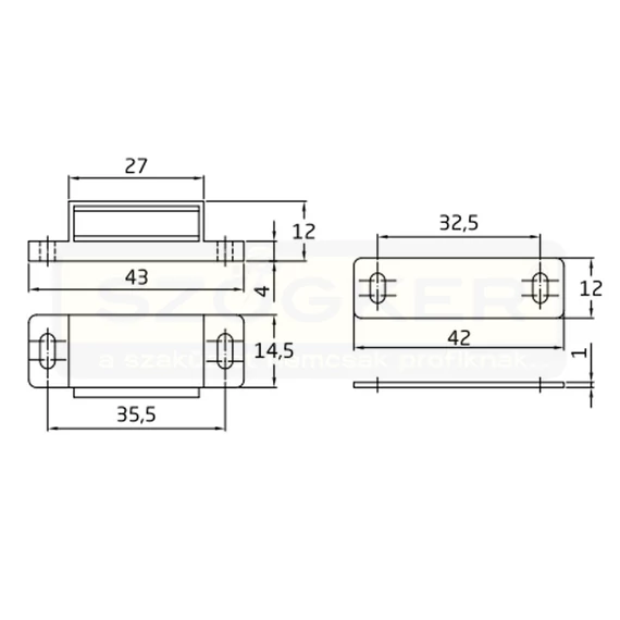 AMIG 5/186 MÁGNESCSAPPANTYÚ 43*15mm BARNA KICSI