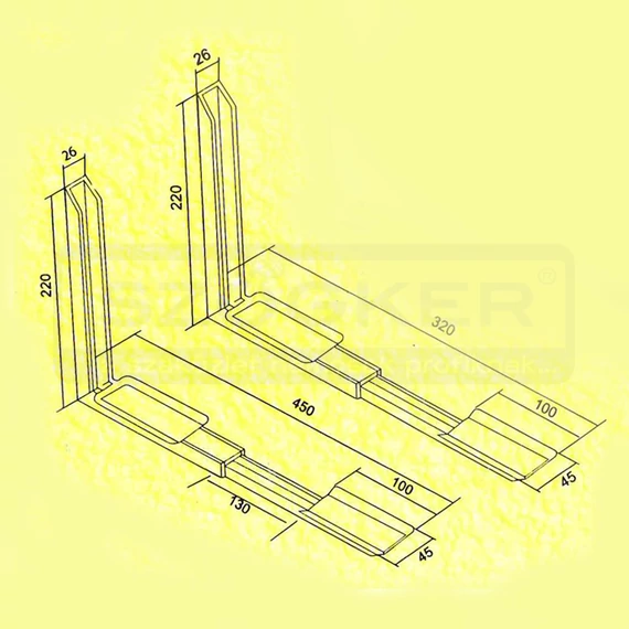 MIKROHULLÁMÚ KONZOL 30KGFEHÉR UNIVERZÁLIS 220*320-450mm BARKAN WP-YA-21-46