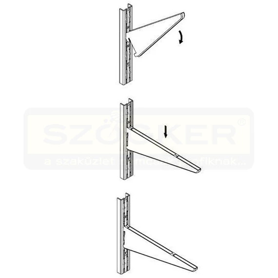 AMIG 8100/8012 POLCTARTÓ KONZOL 37cm BIANCO-FEHÉR AL-FE KARMOKKAL