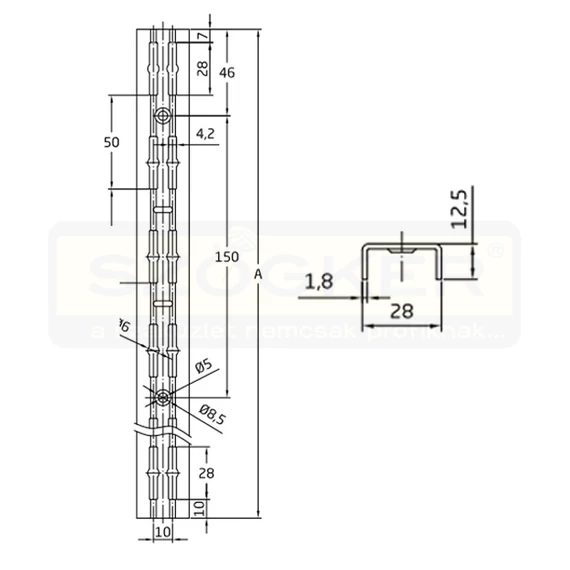 AMIG 7000/7099 POLCTARTÓ LÉTRASIN 100cm BIANCO-FEHÉR TB:55KG