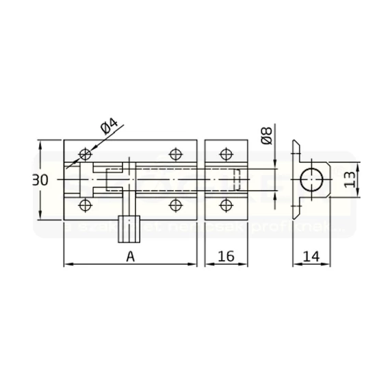 AMIG 500/839 TOLÓZÁR BAJONETT 60mm SR. BÚTORHOZ SHG. CSAPPAL