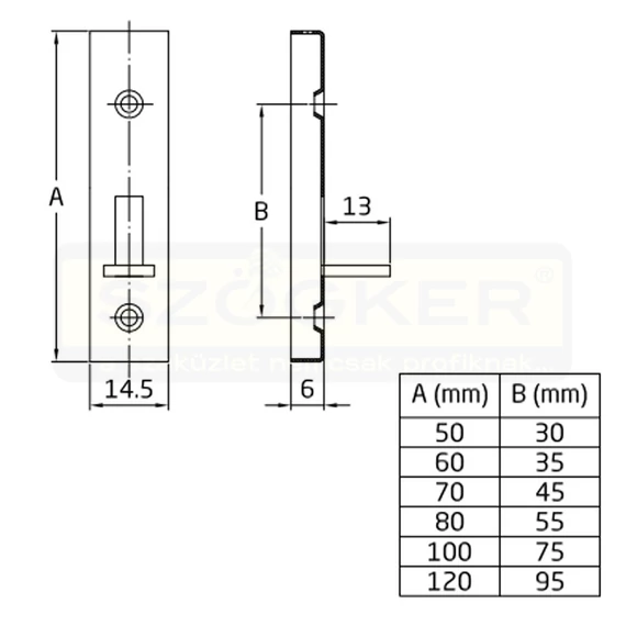 AMIG 368/218 TOLÓZÁR LAPOS 100mm SR. BÚTORHOZ