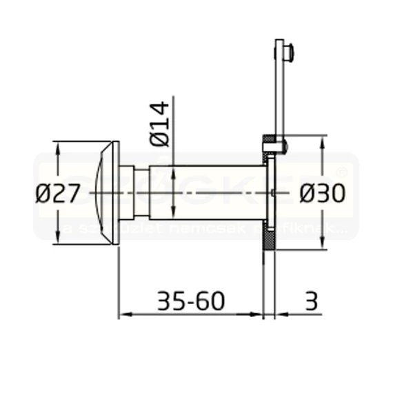 AMIG 1237 - MHA 163560LP AJTÓKITEKINTŐ D16/35-60mm CSILLOGÓ SÁRGARÉZ