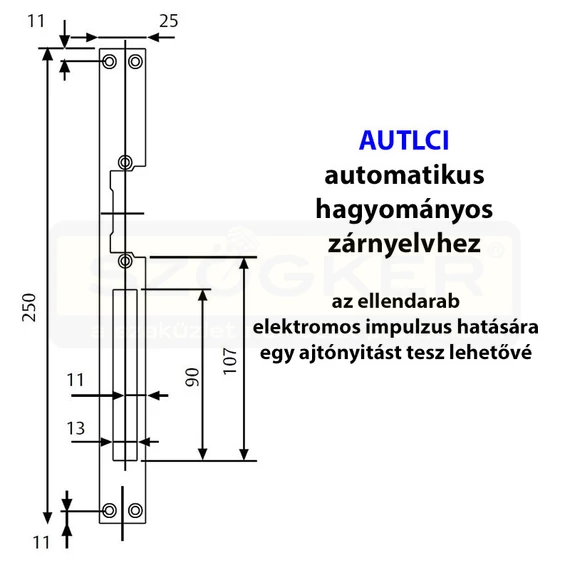 TESA CER AUT LCI 1CPA ZÁRTEST ELLENDB ELEKTROMOS HOSSZÚ, FORDÍTOTT MŰKÖDÉS INOX