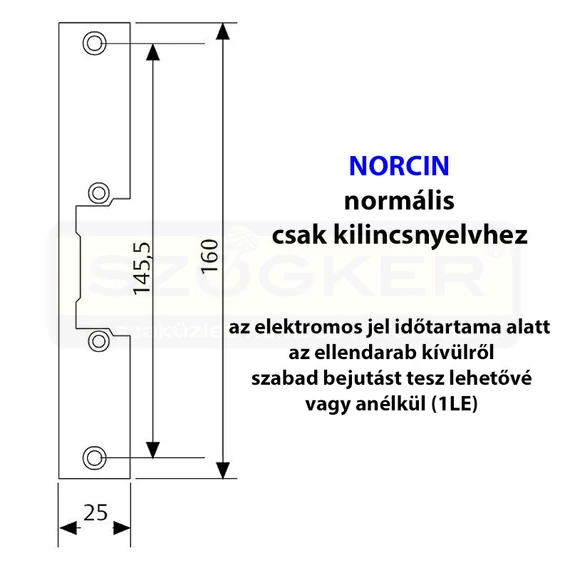 TESA CER NOR CIN AI ZÁRTEST ELLENDB EL. STANDARD NORMÁL MŰKÖDTETÉSŰ RÖVID