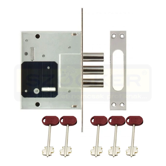 ZÁRTEST BEVÉSŐ 60mm 3 KULCS KÉTTOLLÚ KULCS 3 HENG NYELVVEL MOTTURA DP 2517
